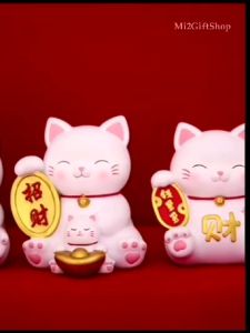 ✅Vinyl Piggy Bank Lucky cat Kid  living room modern Wangzhai home decorations Fortune 搪胶招财猫钱罐【可扔】小孩家宅店送礼摆设