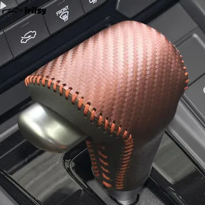 iriisy Car Gear Leather Gear Shift Knob Head Cover Interior Accessories for Honda CRV 2017-2022