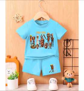 Setelan Baju Kaos Untuk Anak Laki Perempuan Motif Tung Tung Sahur Viral Usia 1-8 Tahun