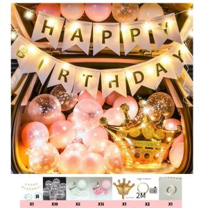 ลูกโป่งท้ายรถ เซอไพร ลูกโป่ง happy birthday เซตลูกโป่งวันเกิดสุดคุ้ม ลูกโป่งเซต ลูกโป่งวันเกิด สําหรับตกแต่งปาร์ตี้วันเกิด