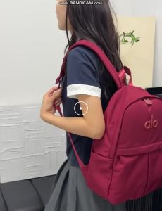 ALO Nylon Casual Backpack Large Capacity Lightweight School Daypack for Women