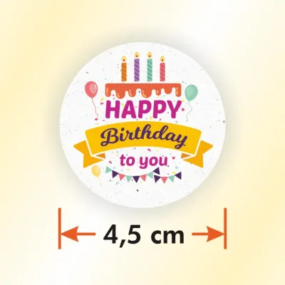 Stiker Label Happy Birthday Sticker Selamat Ulang Tahun Diameter 45 cm (1 Lembar isi 12 pcs)