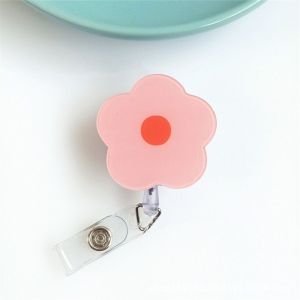 PELLETIZING Name Tag Nurse Badge Reel Flower Chest Card Retractable Badge Holder Cartoon Work Card Easy Pull Buckle Office School Supplies
