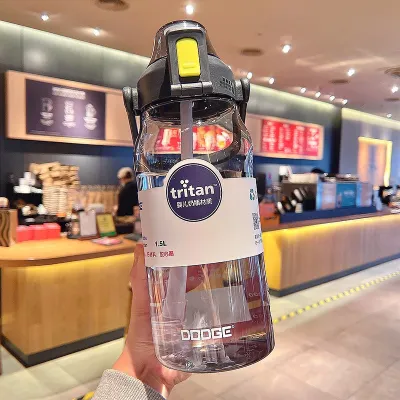 1500ml 2000ml Dodge Tritan Water Drinking Bottle 2L With Straw With Handle Sport Plastic BPA Free Mug Bekas Botol Air