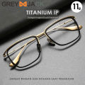 Grey Jack Frame Kacamata Titanium Model Kotak Ringan Fahionable Pria Wanita Bisa Minus Style Vintage Bisnis DLX 106. 