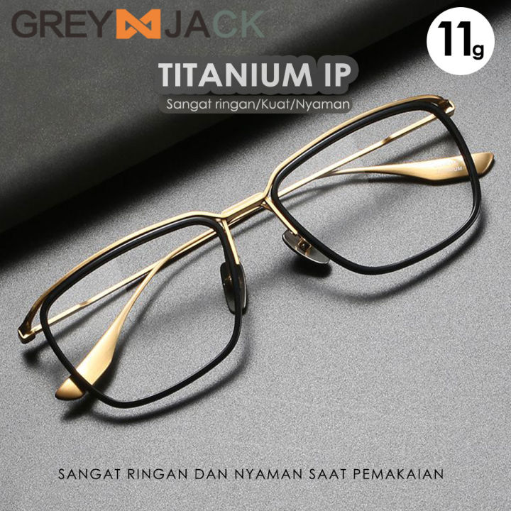 Grey%20Jack%20Frame%20Kacamata%20Titanium%20Model%20Kotak%20Ringan%20Fahionable%20Pria%20Wanita%20Bisa%20Minus%20Style%20Vintage%20Bisnis%20DLX%20106%20-%20Image%203