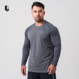 Lockerwear Baju Olahraga Pria Lengan Panjang Sport Long Sleeve Fitness Gym Lari Running Jogging Slim Quick Dry Fit Stretch