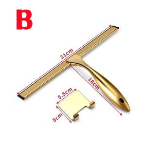2026 Stainless Steel Window Glass Cleaning Tool with Handle Silicone Rubber Brush Bathroom Shower Squeegee Kitchen Car Mirror Wipers