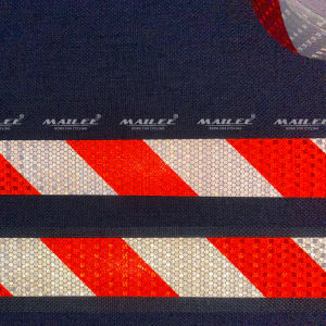 Dán Phản Quang Dán Xe Tải Xe Rơ Mooc PQ-25DTS (25m x 5cm) Màu Đỏ Trắng Sọc Chéo An Toàn Ban Đêm Chất liệu PVC chống thấm nước KAVI