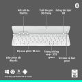 Bàn phím Bluetooth Logitech Slim Keys To Go 2 - Siêu mỏng nhẹ 222g, kết nối đa thiết bị, Windows, MacOS. 