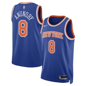In stock 2026 NBA Knicks 8 # ANUNOBY Embroidered Basketball Jerseys Wholesale