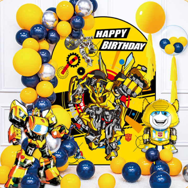 Fast shipping Bumblebee Transformers theme birthday party background