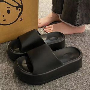 Free Shipping New Thick-Soled EVA Flip-Flops for Women Solid-Color Outdoor Sandals Womens Summer Sandals Womens One-Strap Sandals.