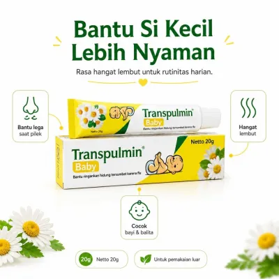 BeaNaBell Beauty Transpulmin Baby Bantu lega saat pilek 20g Original Balsem Bayi Saat Pilek Balsem Bayi untuk Hidung Tersumbat & Rasa Hangat Nyaman Praktis untuk Perawatan Luar Si Kecil