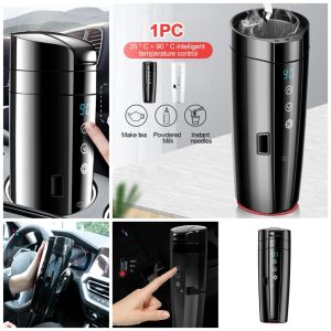 (LOẠI TỐT) Bình nấu nước nóng trên ô tô xe hơi 12v-24v cảm ứng có chỉnh nhiệt độ bình giữ nhiệt trên oto mẫu mới phụ kiện ô tô