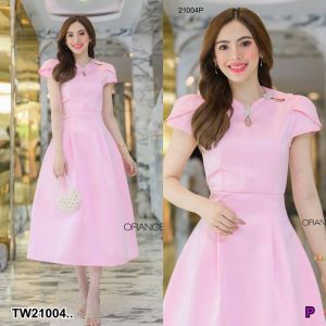 Maxi เดรสยาวผ้าซาติน เนื้อหนา แขนสั้น - The Perfect Ladies (21004)