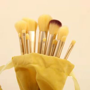 13Pcs Cream Tan Makeup Brush Set Soft Hair Powder Brush Eye Shadow Powder Brush Set Brush Beauty Tool