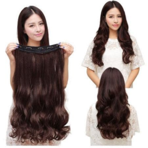 【COD&Spot goods】60cm Invisible Natural Synthetic Hair Extension Wig Big Wave Hair Extension Seamless Clip In Hair Extensions Hair Piece Beauty