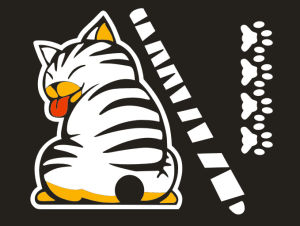 Sticker Mèo Vẫy Đuôi Dán Trang Trí Kính Chắn Gió Gạt Mưa Sau Xe Hơi Ô Tô