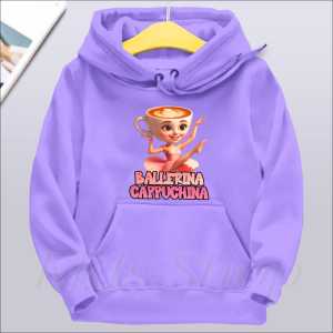 Atasan Sweater Hoodie Kekinian Untuk Anak Laki Perempuan Motif Ballerina Cappuchina Viral 4 - 12Thn
