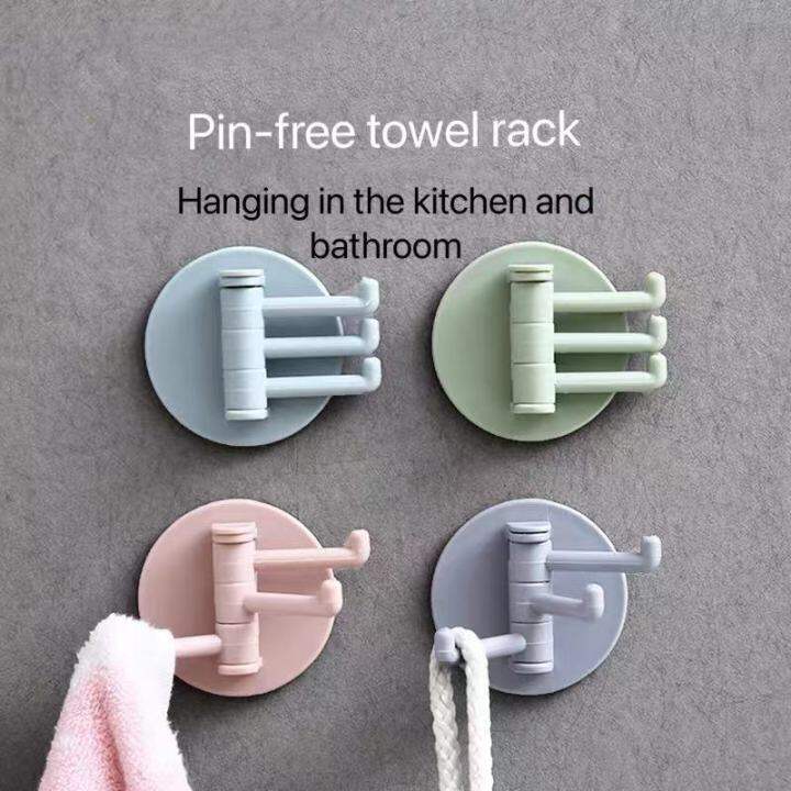 Ella Mall COD Assorted Color Plastic Towel Hook 3-Split Rotating Holder ...