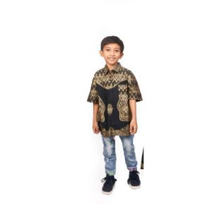 Batik Couple Keluarga Baju Sarimbit Seragam Set Pasangan Wanita Pria Ibu Ayah Anak Wayang Gold