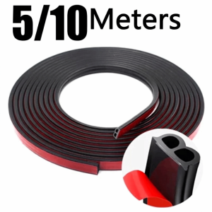 CRUSHES 5/10M Car Door Seal Strips B Shape Rubber Car Door Seal Durable Windproof Hood Sealing Strip Automobiles