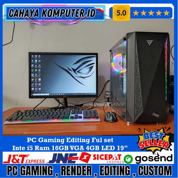 PC Gaming Editing Ful set Murah Intel Core i5 Ram 16Gb HDD 500Gb