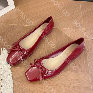 BossGo Elegant Retro Square-Toe Sandals With Bow And Anti-Slip Design For Womens Footwear (+1 upsize bigger)