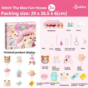 Kids Sewing Kit Fun and Educational Fairytale Craft Set Sew Your Own Felt Animals Craft Kit Adorable Animal Plush Sewing Craft Kit DIY Cute Bear Owl Cat Dog Keychain Gift Making
