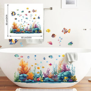 Ocean Fish Wall Stickers | Peel & Stick Bathroom Wall Decals | Waterproof Coral Reef Wall Decor | Local Stock | Fast 2-Day Delivery