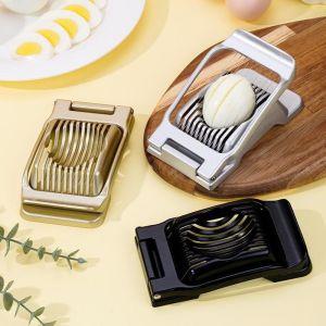 THREADJOY งานหนัก ที่ตัดไข่ ด้วยลวดสแตนเลส หลายฟังก์ชัน ที่หั่นสตรอว์เบอร์รี ตัวแบ่งส่วนในครัว อลูมิเนียมอัลลอยด์ สำหรับไข่ต้มสุก