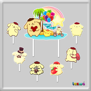Topper cake pompom purin hiasan kue ulang tahun