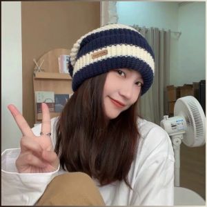 Woolen Hat Leisure Protect Against the Cold Stacked Cap Stacking Windproof Fashion Women Age Reduction