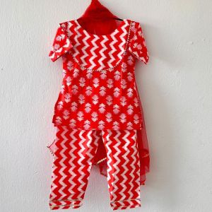 Red kurti set for girls -readystock in singapore-girls ethnic wear
