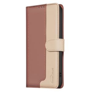 Color-Block Leather Phone Case For iPhone 16 15 14 Pro Max 14 15 16 Plus Card Holder Magnetic Wallet Flip Cover