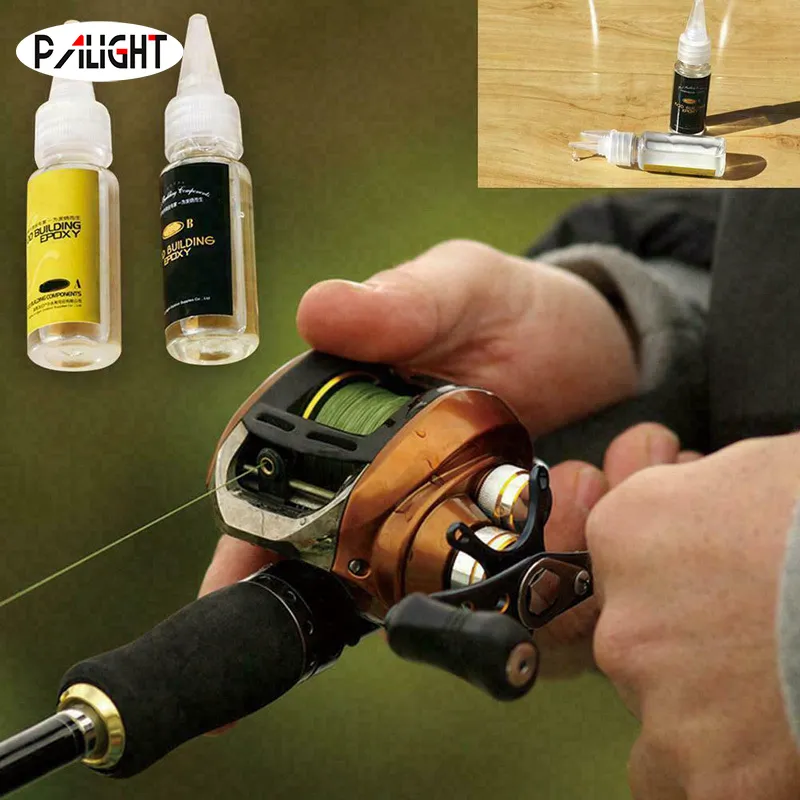 PAlight 2Pcs Fishing Rod Glue Fishing Rod Epoxy Resin AB Glue Transparent  Glue for Twine Fishing Rod Accessories