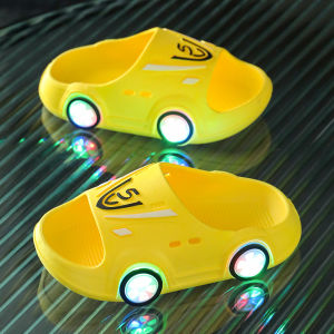 ROBOT Car Selipar ada lampu Budak Sandal Budak Lelaki Antiskid Soft Soled Kasut Budak Boy Sandal Kids Shoes CAR04