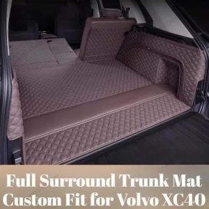sapid Full Surround Genuine Leather Trunk Mat Car Interior Protector Accessories for Volvo XC40 2023-2026 Custom Fit Cargo Liner N6Y3P