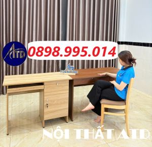 Bàn làm việc gỗ ép chống trầy có hộc kéo có khóa y hình thực tế GIÁ RẺ HCM BÌNH DƯƠNG