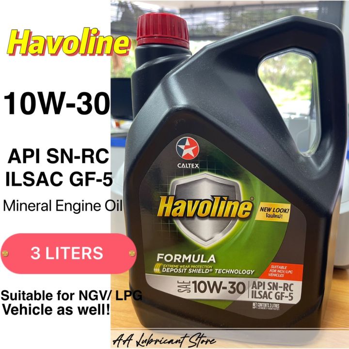 CALTEX Havoline Formula SAE 10W30 API SN PLUS (3 Liters) PETROL ENGINE OIL 10W30 👉100