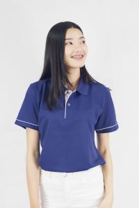 Jamsmo เสื้อโปโลสีกรม เสื้อโปโลน้ำเงินเข้ม เสื้อทำงานสีกรมท่า Polo- Dark blue