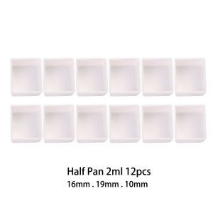 CHANBAEK 6/12/24/48pcs 3.2ml Artists Half Pans Empty Full Pan Art Supplies Painting Supplies Watercolor Paint Grid Paint Palette
