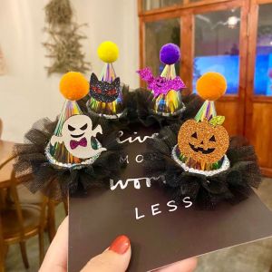 YRUQYS Cute Party Cartoon Halloween Gift Pumpkin Lace Children Hairpin Halloween Hat Hair Clip Halloween Headwear Hair Accessories