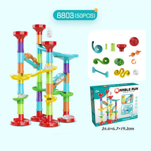 Baby Care Marbles Run Building Blocks Set STEM Catapult Track Building Blocks Slide Beads Educational Toys Children Gift Race Balls Toy Marble Track Race Set - 6402