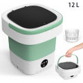 12L Portable Foldable Mini Washing Machine with Spin Dry Basket Compact Washer Travel, Dorm, Camping, 3 Smart Wash Modes. 