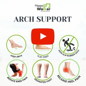 Happy Walker Orthotic Bunion Flat Foot Plantar Fasciitis Foot Pain Orthopaedic Black Insole
