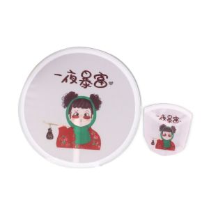 GUHEHARD Decorative Mini Flying Disk Fan Cartoon Round Pocket Fan Circular Fan Collapsible Fan Folding Fans For Beach Lawn