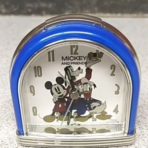 Walt Disney Company Mickey and Friends Quartz AA Battery Operated Alarm Clock Light Blue