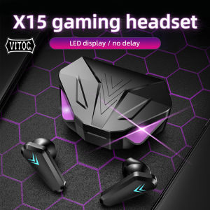 VITOG X15 TWS เกมมือถือ45Ms ความล่าช้าต่ําไก่กินหูฟังสเตอริโอ Full Bass หูฟังบลูทูธ HIFI Call หูฟัง